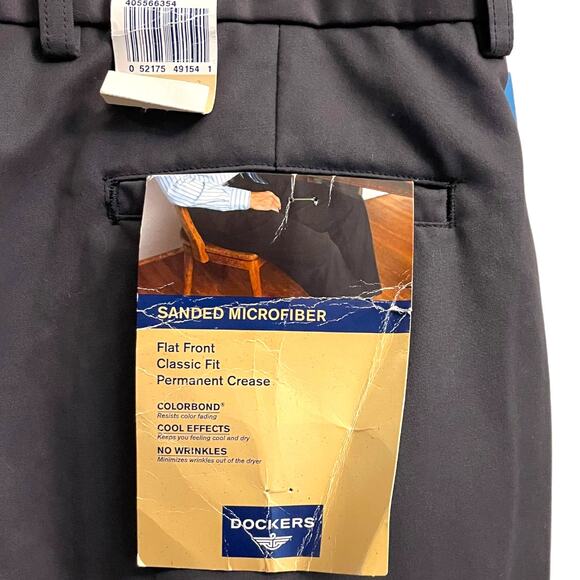 Dockers Flat Front Classic Fit Permanent Crease Men's Grey Size W38 L29 - Picture 7 of 14